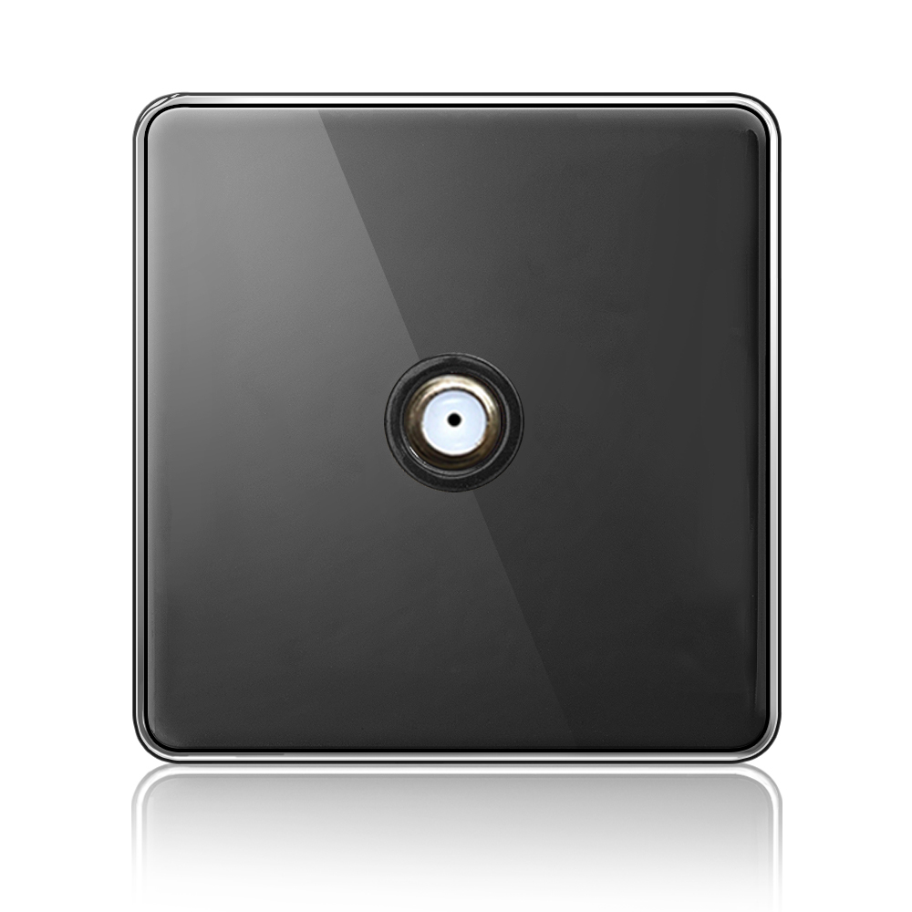 Stainless steel Switch AW-Satellite socket-Black